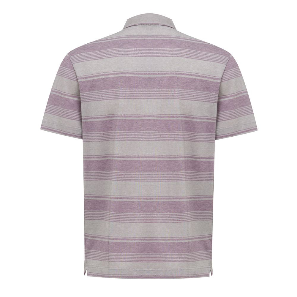 Canali Gray Cotton Polo Shirt Canali