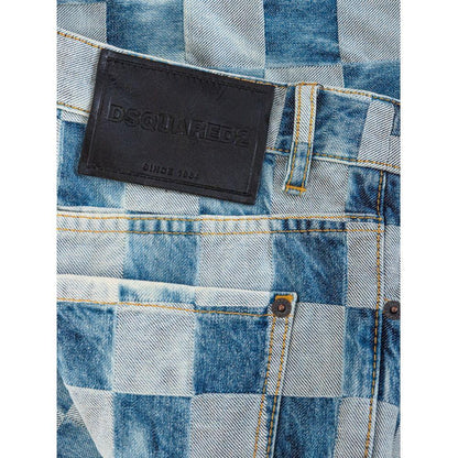 Dsquared² Blue Cotton Relaxed Fit Jean