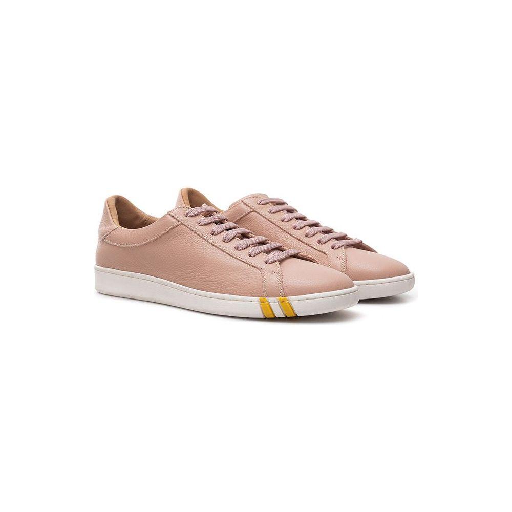 Bally Pink Fabric And Leather Low Top Sneakers