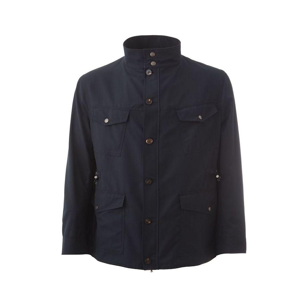 Lardini Blue Wool Coat Lardini