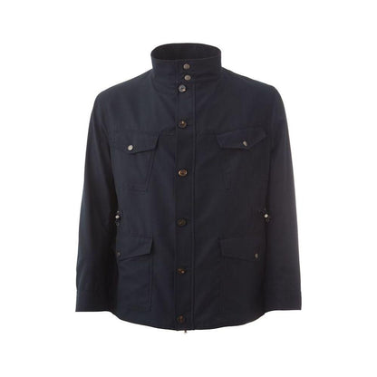 Lardini Blue Wool Coat Lardini