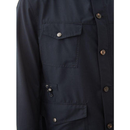 Lardini Blue Wool Coat Lardini