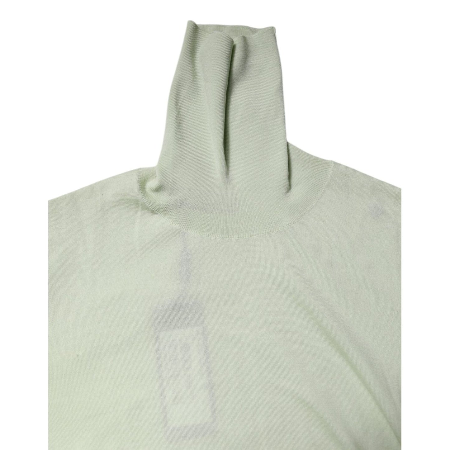 Dolce & Gabbana Light Green Wool Turtleneck Pullover Sweater