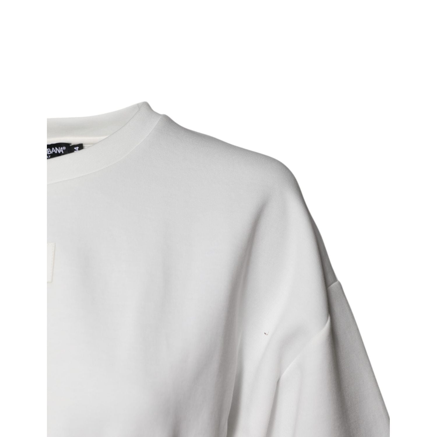 Dolce & Gabbana White Cotton Blend 3/4 Sleeves Blouse Top