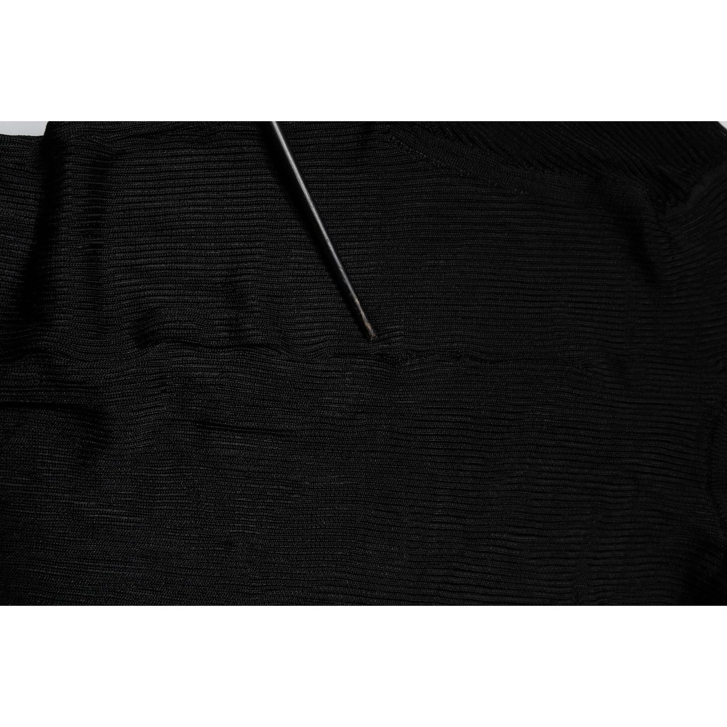 Dolce & Gabbana Black Knit Long Sleeves Turtleneck Slim Top