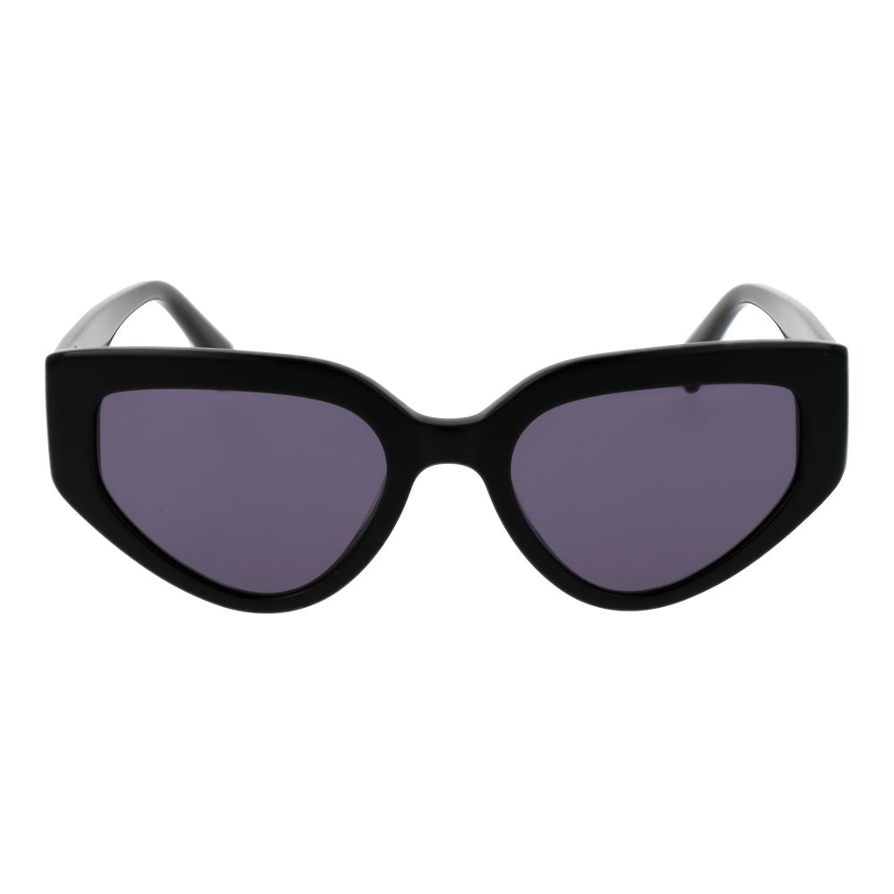 Maje Black Women Sunglass featuring cat eye style with black acetate full-rim frame and grey lenses for 100% UVA & UVB protection.