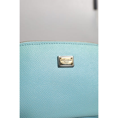 Dolce & Gabbana Light Blue Leather Handbag Clutch Mini Purse Pouch Bag