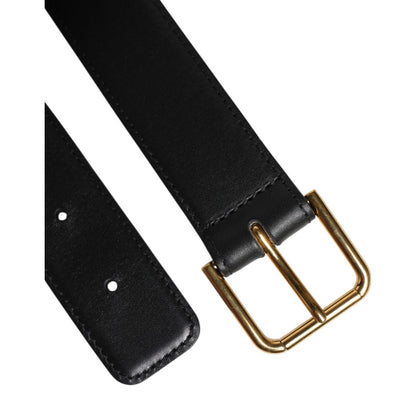 Dolce & Gabbana Black Leather Metal Buckle Classic Belt