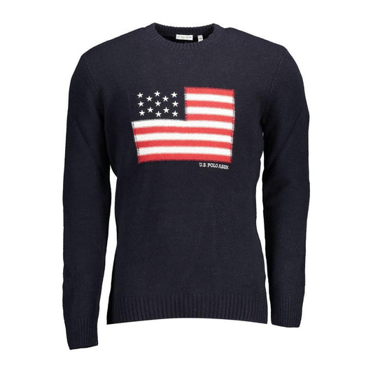 U.S. POLO ASSN. Blue Wool Men Sweater US-16905-XXL