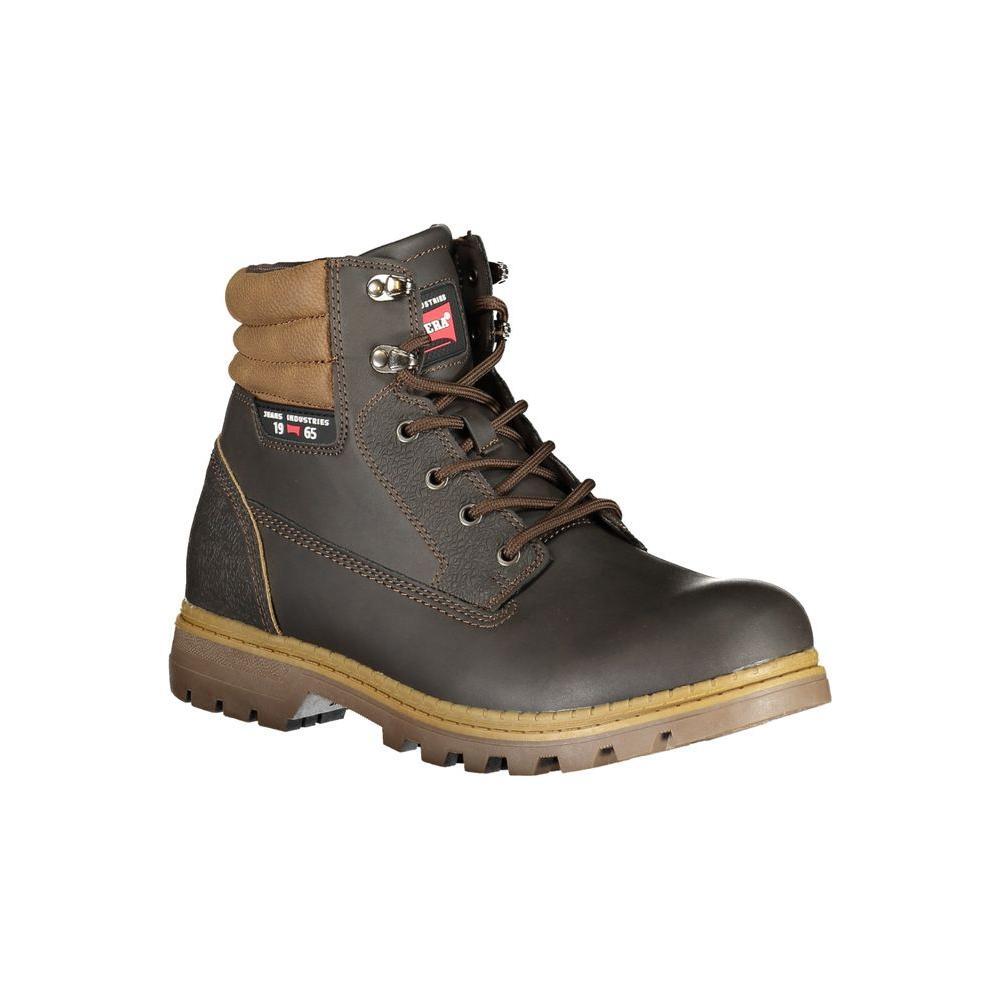 Carrera Elegant Brown Lace-Up Boots with Contrast Details CA-25555-EU40/US7