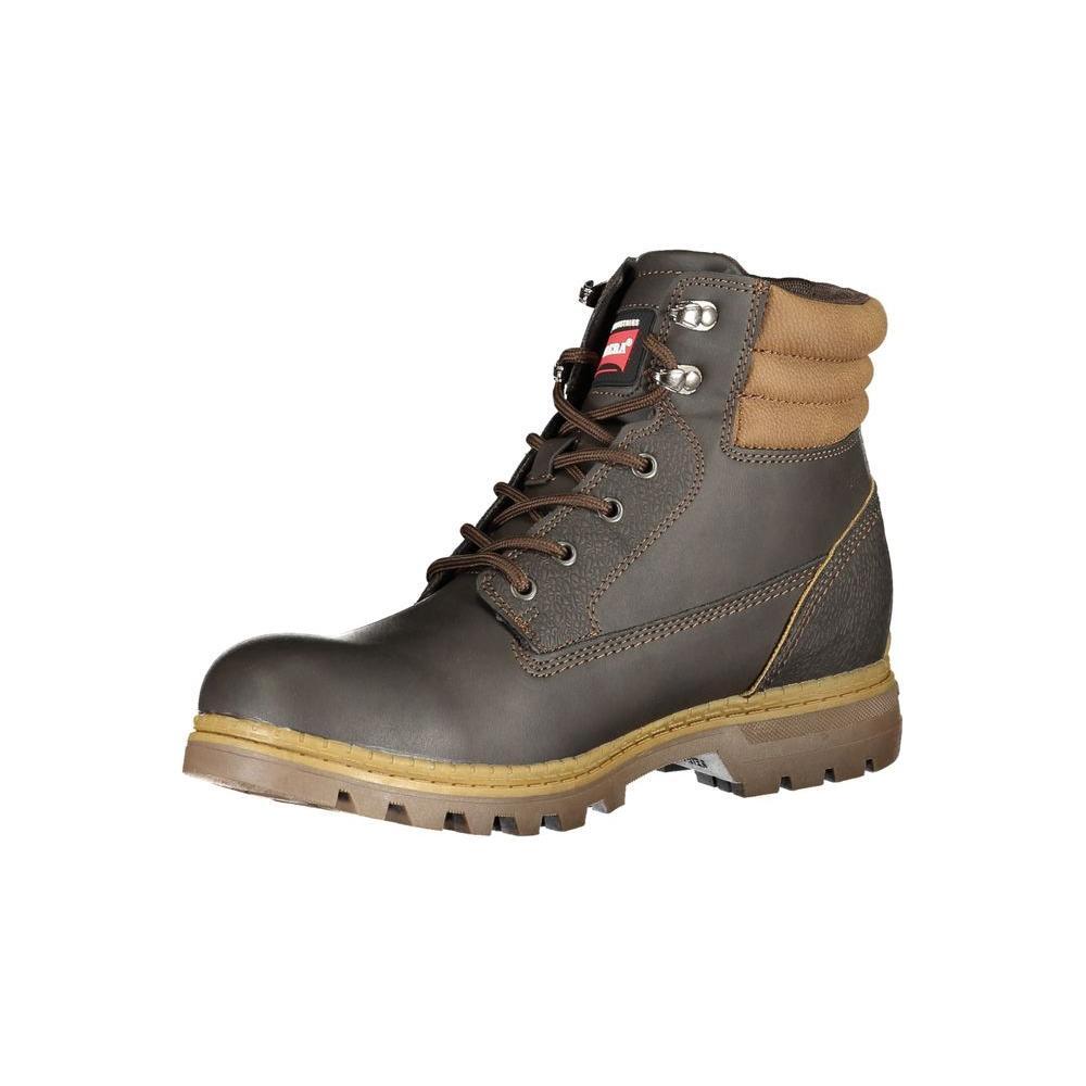 Carrera Elegant Brown Lace-Up Boots with Contrast Details CA-25555-EU40/US7