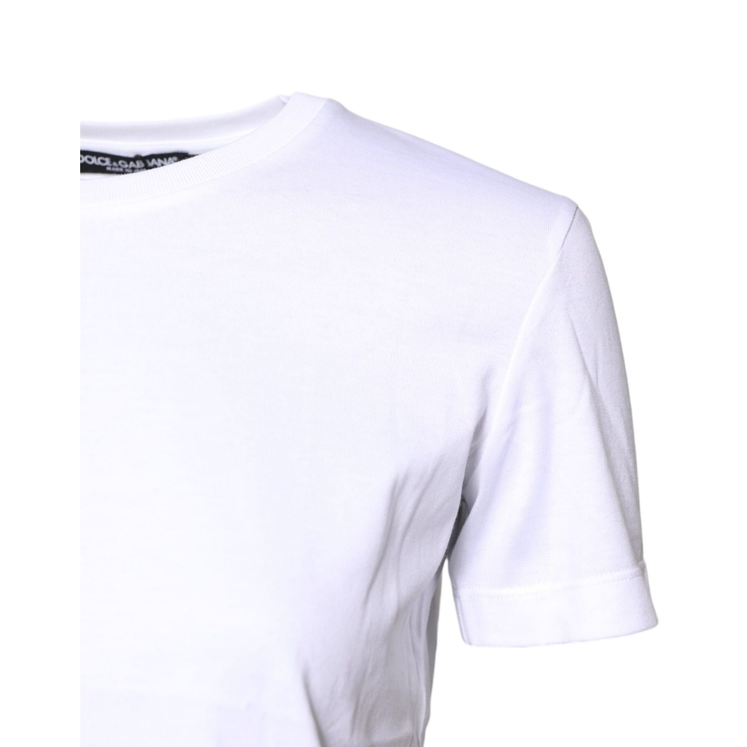 Dolce & Gabbana White Cotton Crew Neck Short Sleeves T-shirt
