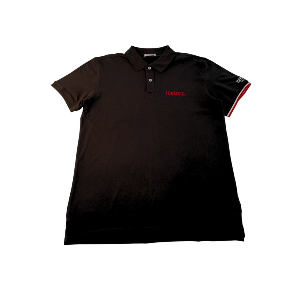 Iceberg Black Cotton Men Polo Shirt
