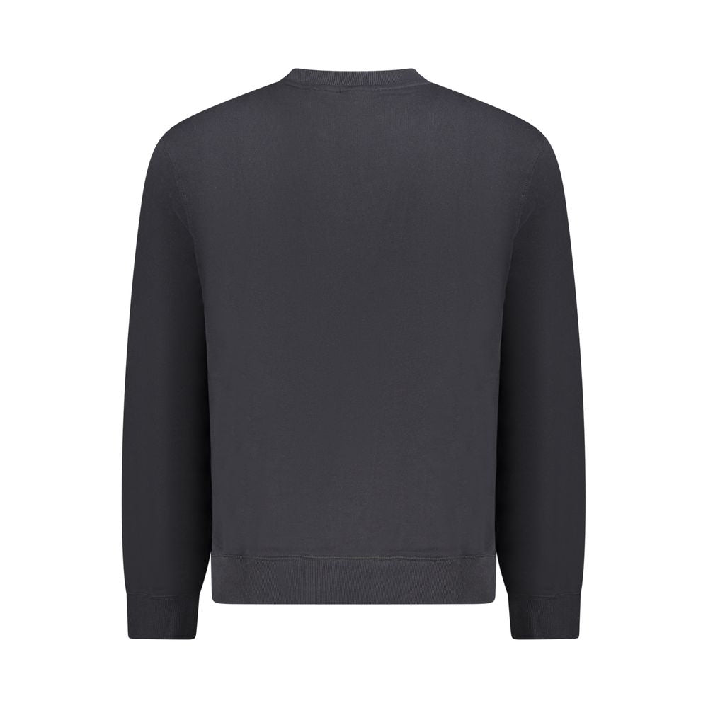 Back view of Napapijri Black Cotton Men Sweater, showcasing classic style and comfort.