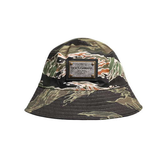Dolce & Gabbana Multicolor DG Plaque Wide Brim Bucket Hat