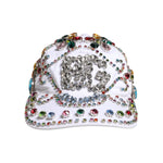Dolce & Gabbana White Multicolor Crystal Embellish Baseball Cap