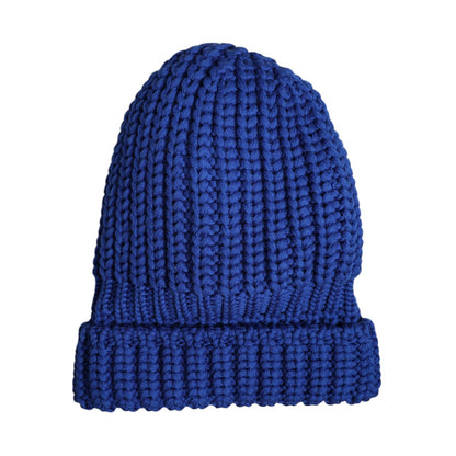 Dolce & Gabbana Blue Wool Knitted Winter Beanie Hat