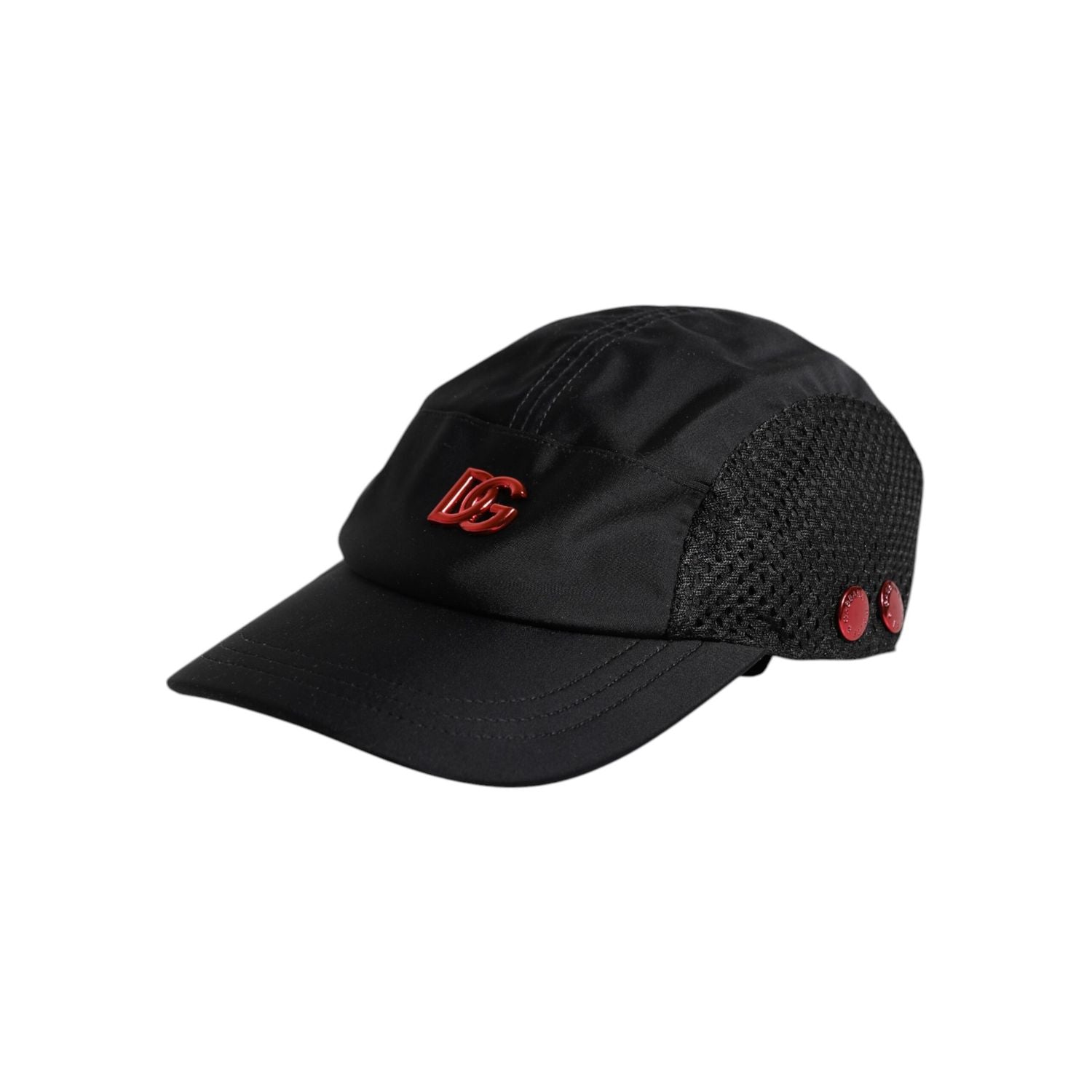 Dolce & Gabbana Black Nylon Logo 6 Panels Baseball Cap