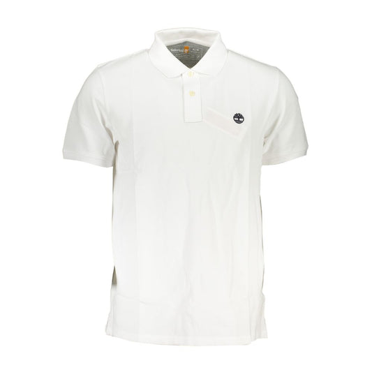 Timberland White Cotton Polo Shirt TI-29241-M