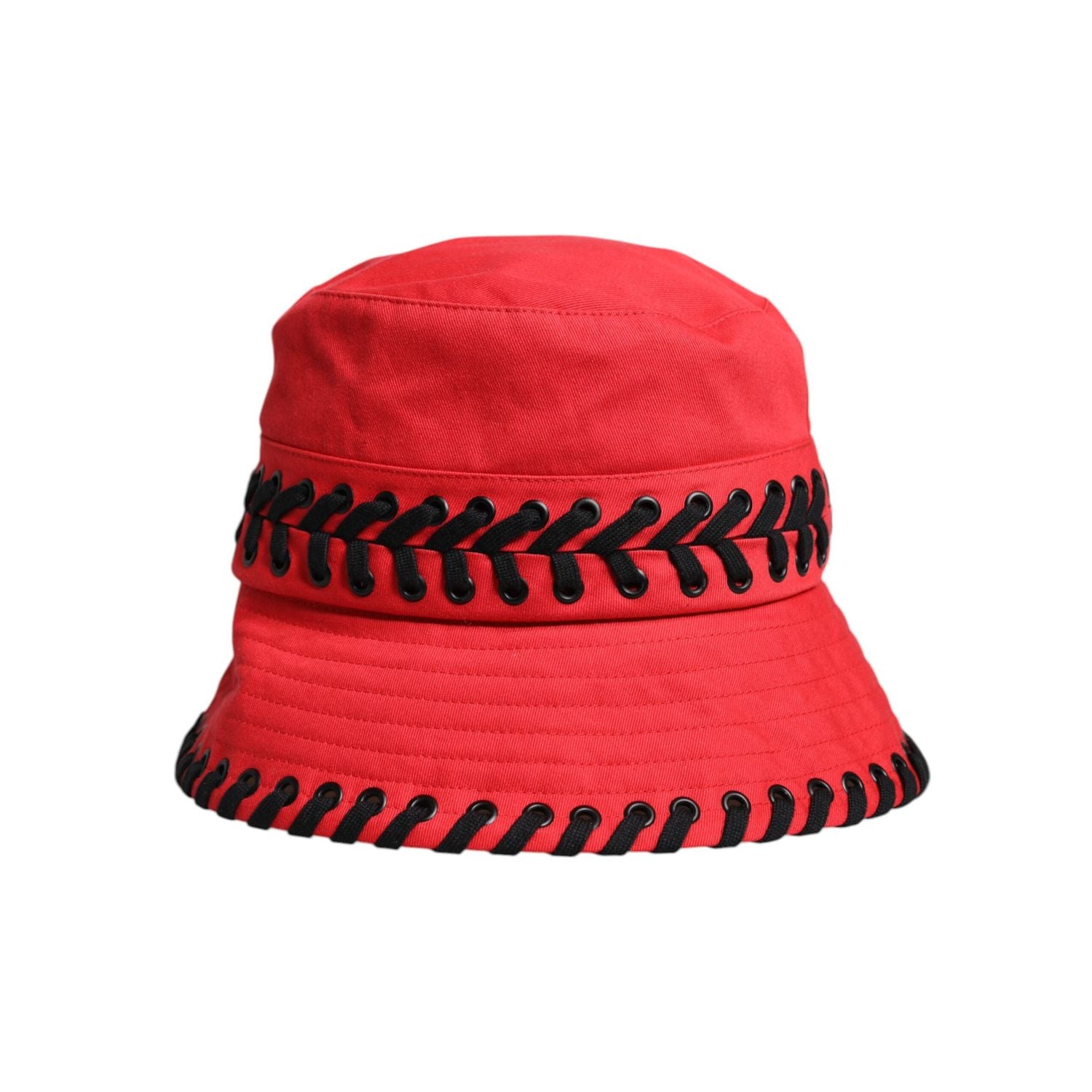 Dolce & Gabbana Red Lace Polyester Wide Brim Bucket Hat