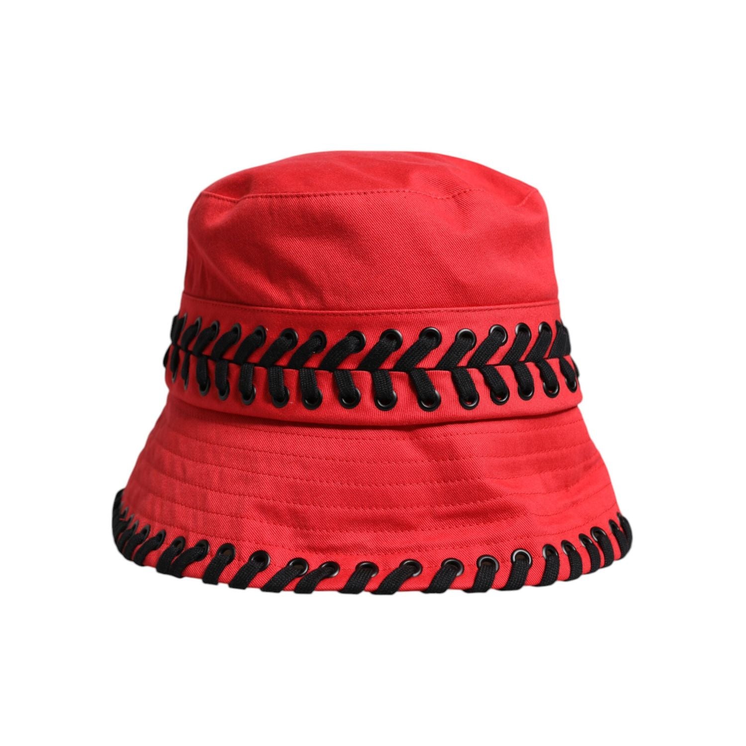 Dolce & Gabbana Red Lace Polyester Wide Brim Bucket Hat