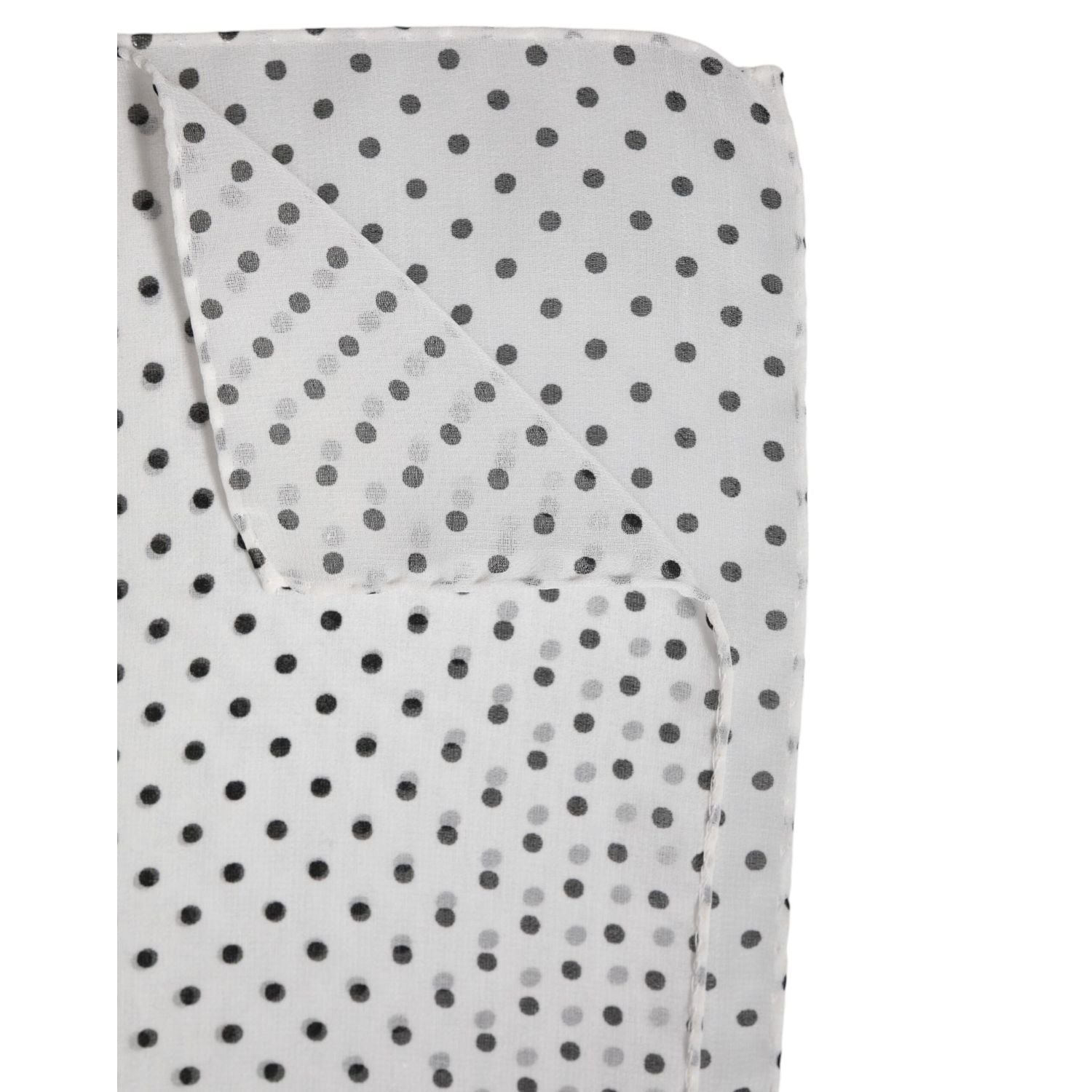 Dolce & Gabbana White Polka Dots Polyester Wrap Shawl Scarf