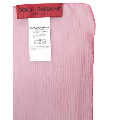 Dolce & Gabbana Pink Silk Rectangle Women Wrap Shawl Scarf