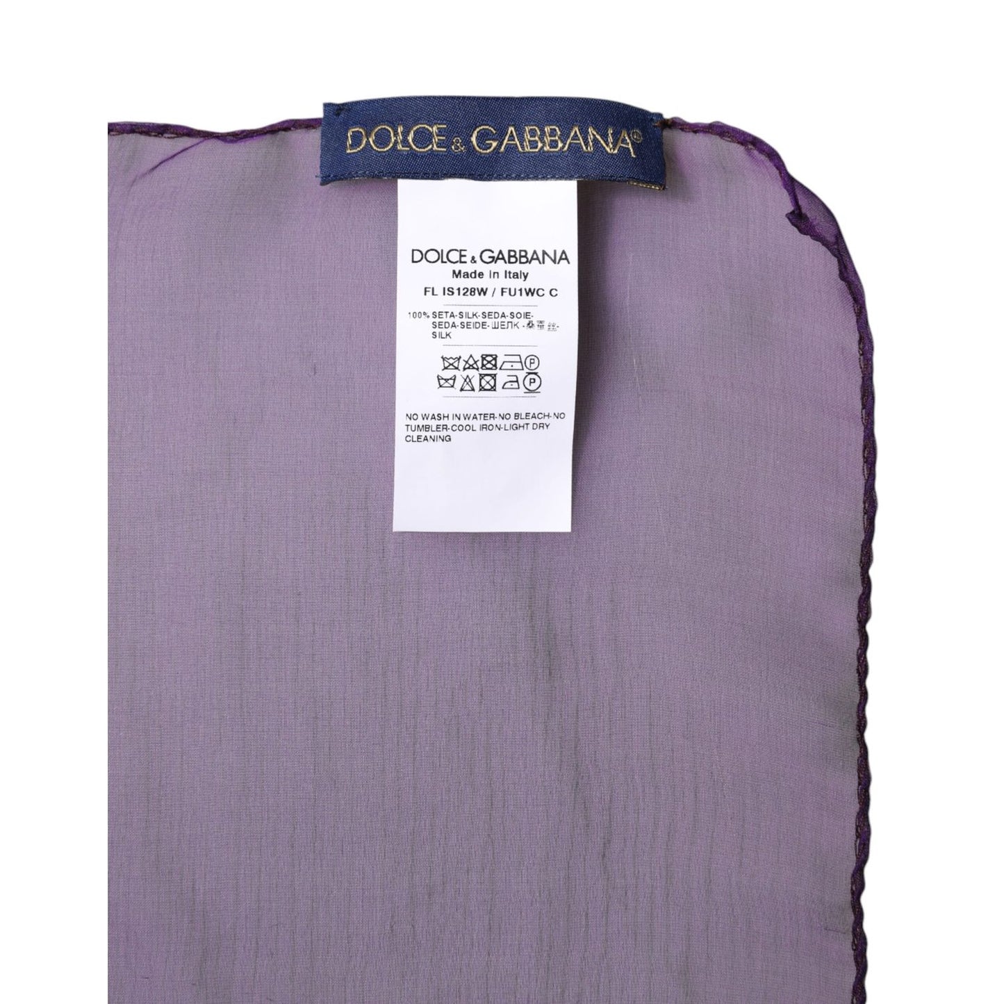 Dolce & Gabbana Purple Silk Rectangle Wrap Shawl Scarf
