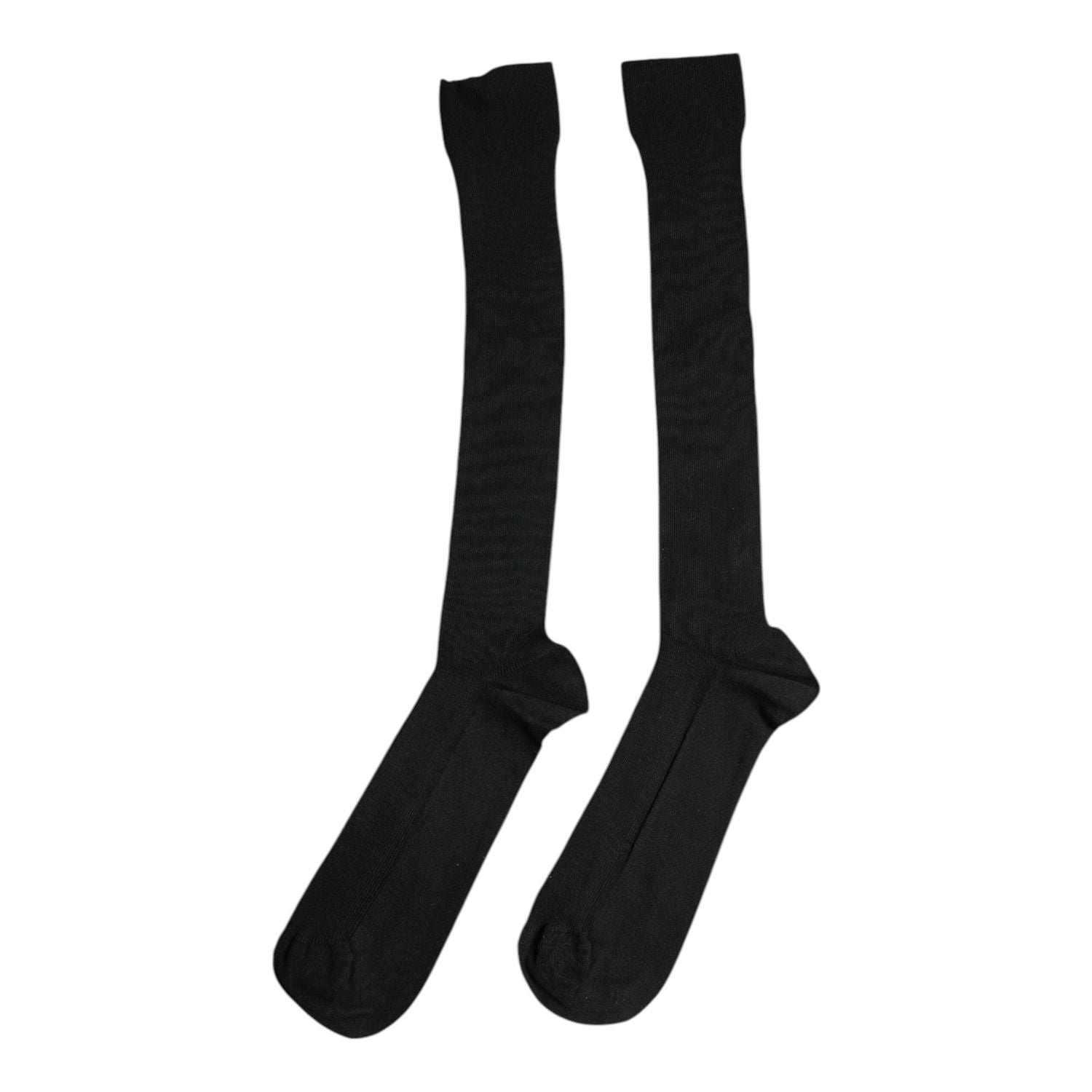 Dolce & Gabbana Black Viscose Logo Over The Calf Socks