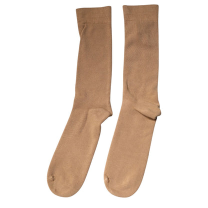 Dolce & Gabbana Brown Solid Cotton Mid Calf Men Socks