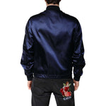 Dolce & Gabbana Blue Nylon DG Crown Full Zip Bomber Jacket JKT4136-48