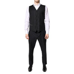 Dolce & Gabbana Black Double Breasted Formal 3 Piece Suit