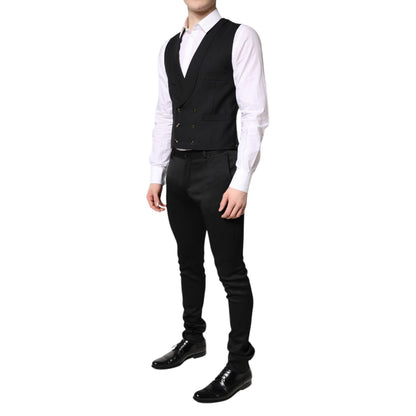 Dolce & Gabbana Black Single Breasted Formal Blazer with Vest