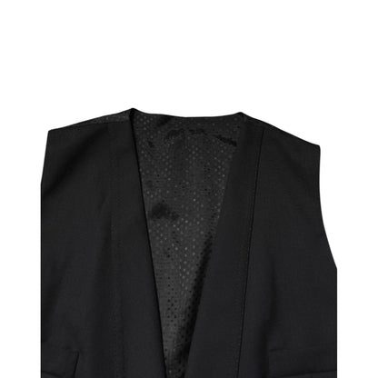 Dolce & Gabbana Black Single Breasted Formal Blazer with Vest