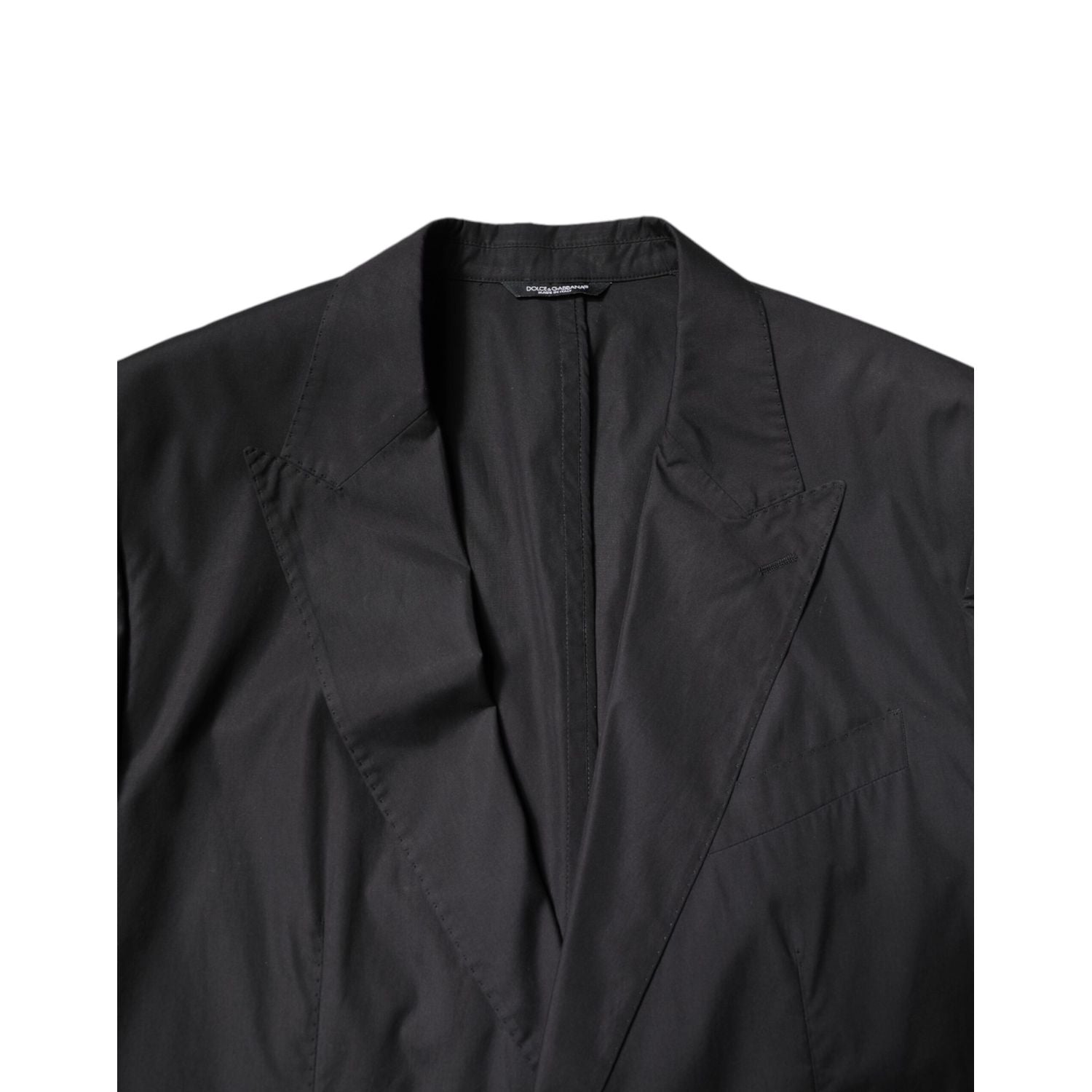 Dolce & Gabbana Black Cotton Single Breasted 2 Piece Suit