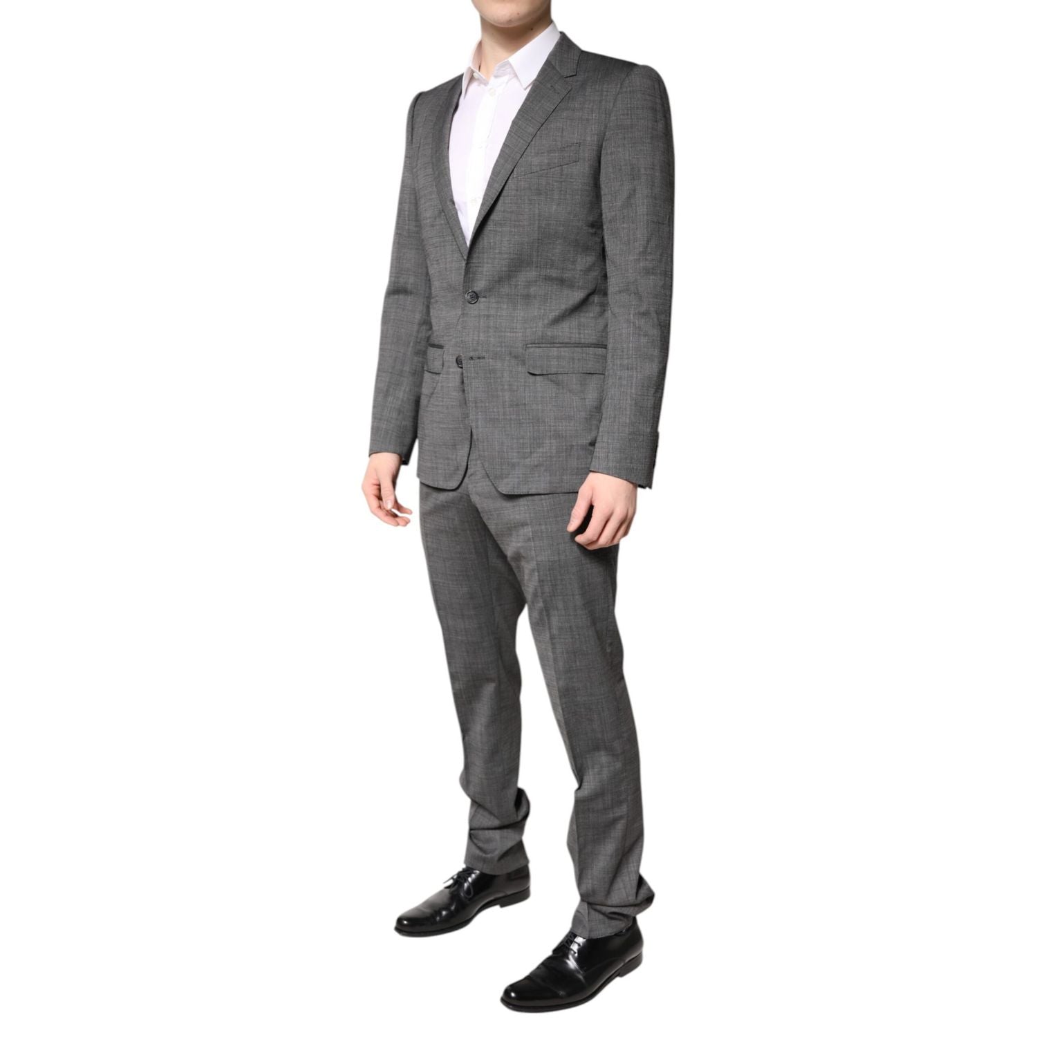 Dolce & Gabbana Gray Wool Single Breasted 2 Piece Suit