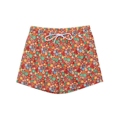 Isaia Red Polyester Swim Shorts Isaia
