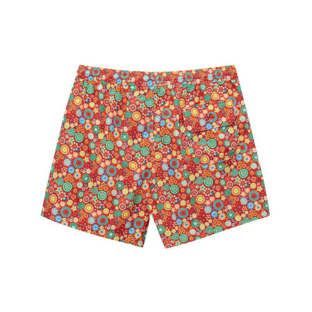 Isaia Red Polyester Swim Shorts Isaia