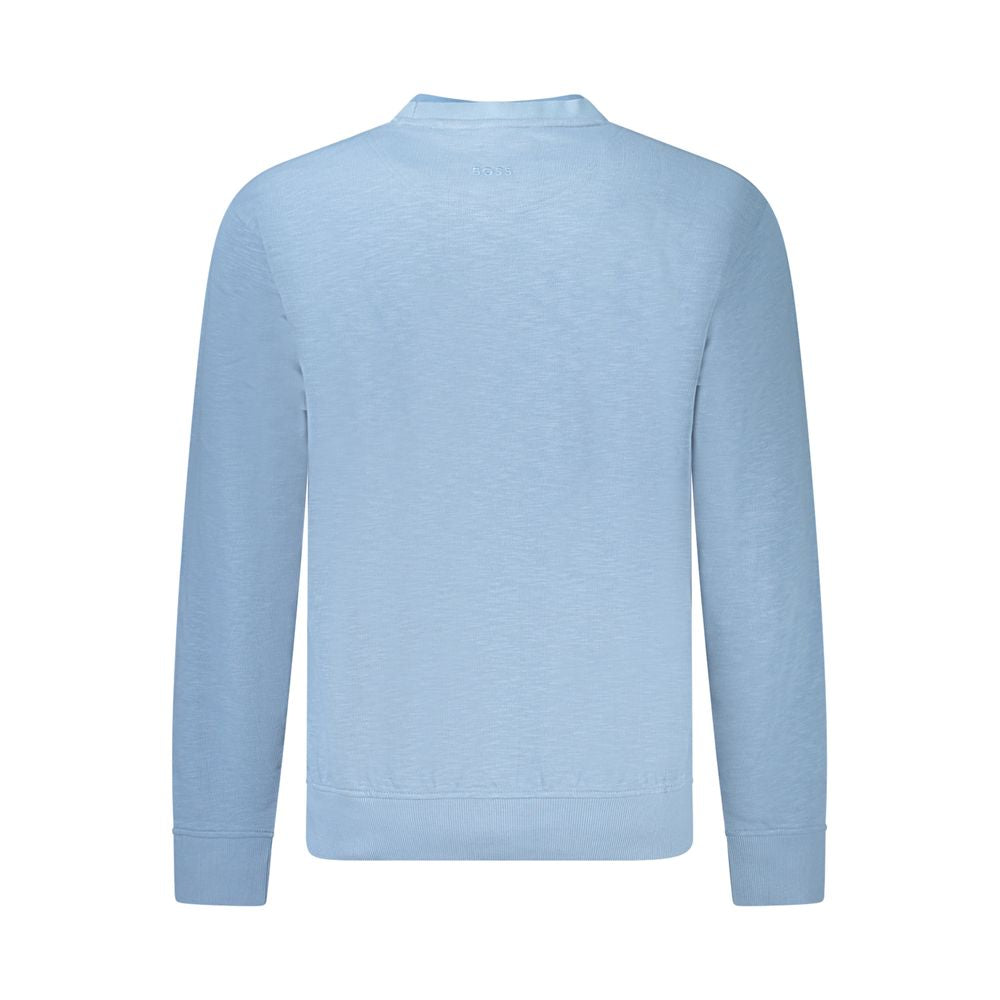 Hugo Boss Blue Cotton Men Sweater