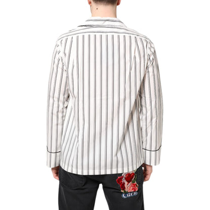 Dolce & Gabbana White Stripes Lounge Pajama Sleepwear Shirt