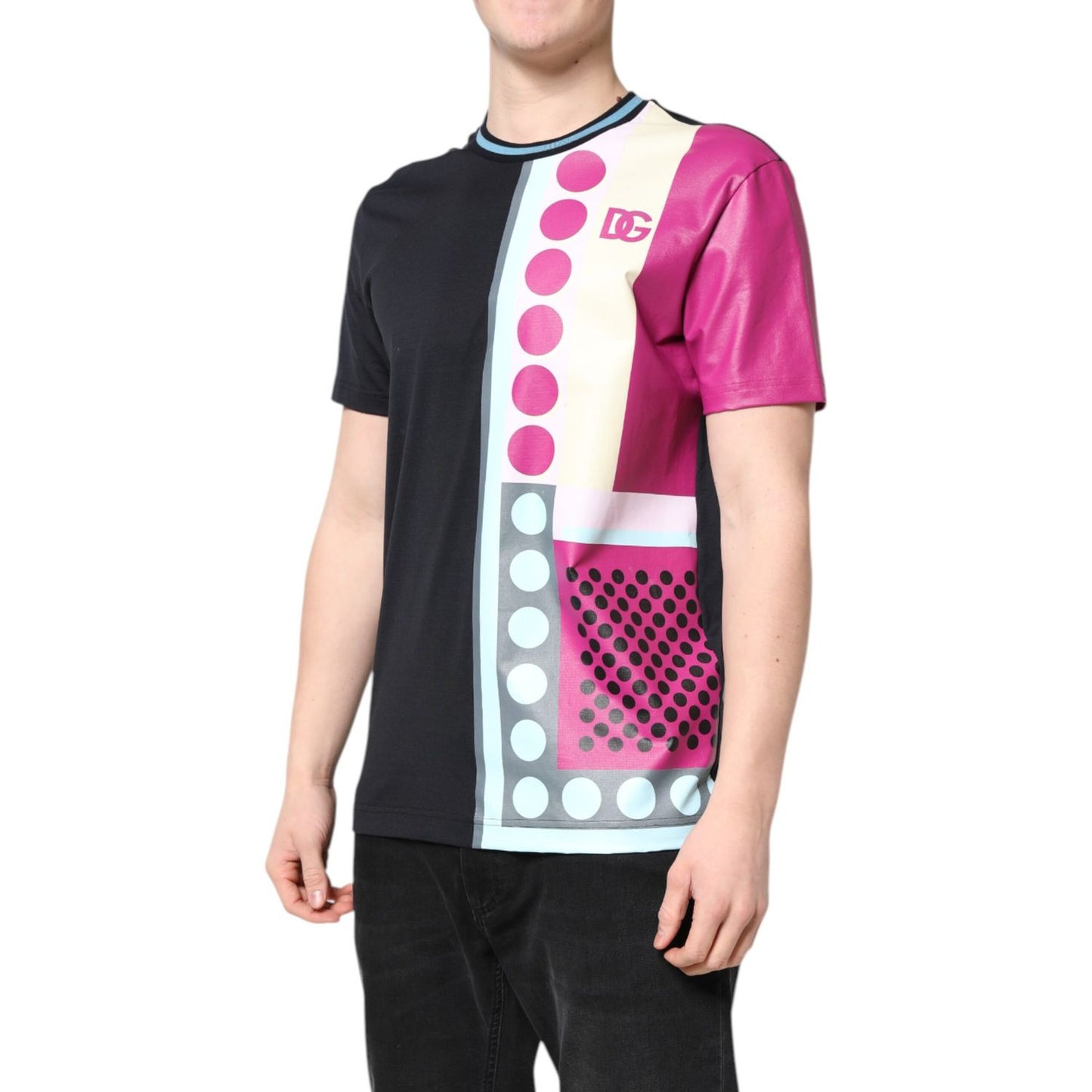 Dolce & Gabbana Multicolor Printed Logo Short Sleeve T-shirt