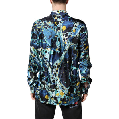 Dolce & Gabbana Multicolor Marble Print MARTINI Dress Shirt