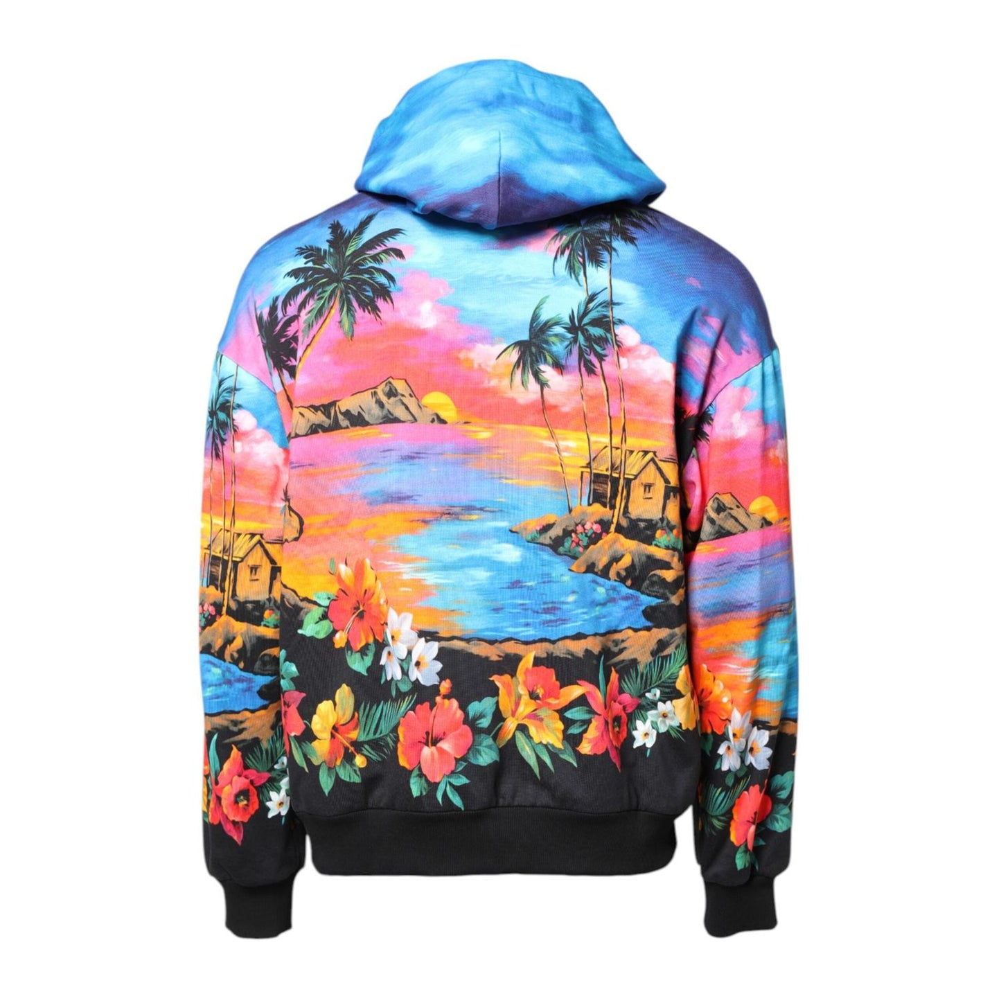 Dolce & Gabbana Multicolor Print Hooded Sweatshirt Sweater TSH90270-52