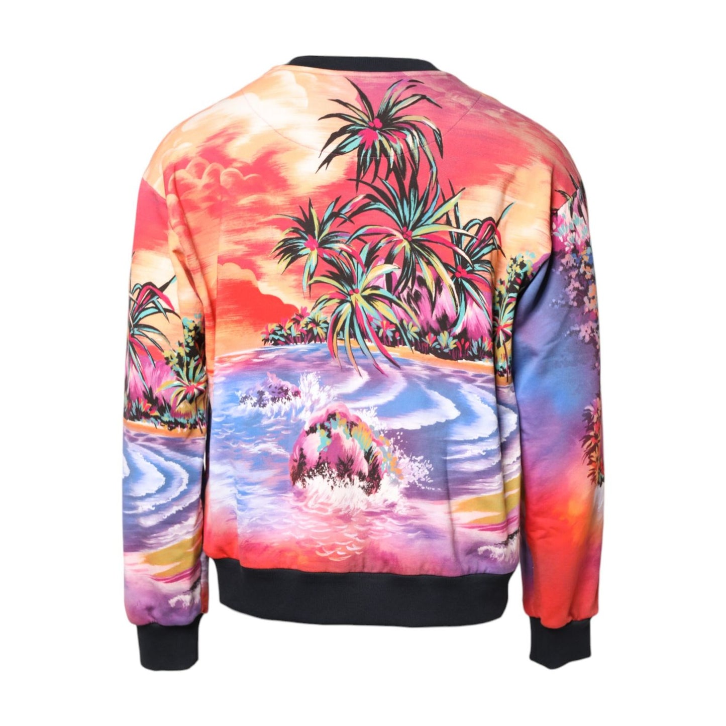 Dolce & Gabbana Multicolor Print Crew Neck Pullover Sweater