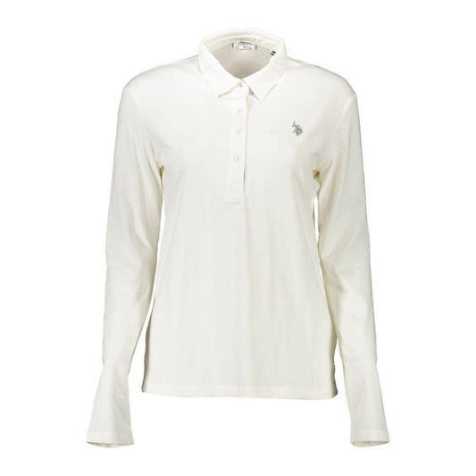 U.S. POLO ASSN. White Cotton Women Polo Shirt US-9243-XL
