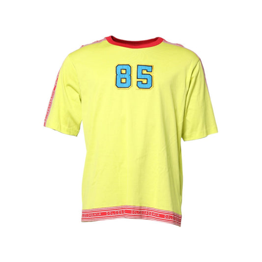 Dolce & Gabbana Green Cotton 85 Patch Crew Neck T-shirt