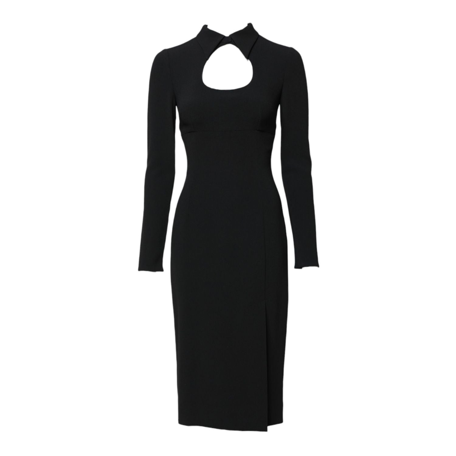 Dolce & Gabbana Black Long Sleeves Bodycon Sheath Midi Dress