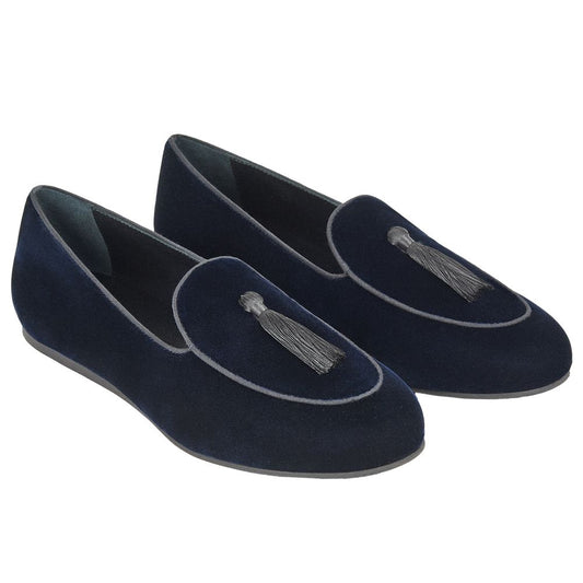 Charles Philip Blue Velvet Loafer CH-15393-EU39.5/US6.5