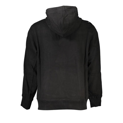 Calvin Klein Black Cotton Men Sweater with Hood and Pockets
