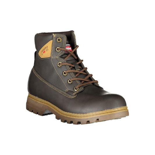 Carrera Rugged Brown Lace-Up Boots with Contrast Details CA-25379-EU40/US7